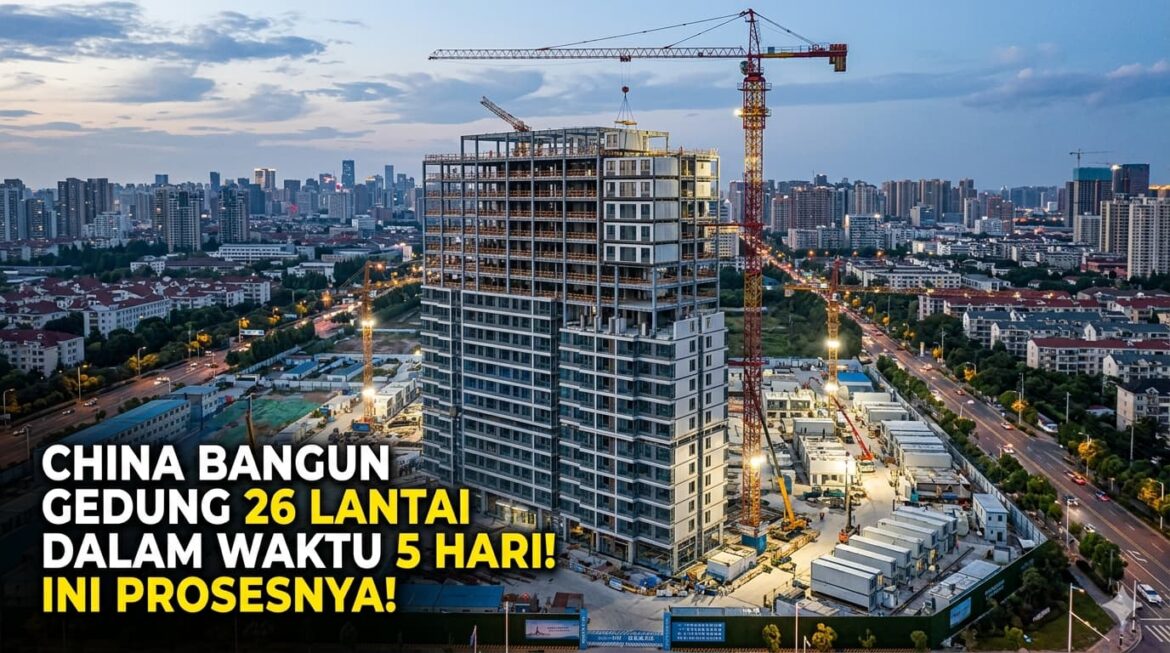 Perusahaan Asal China Bangun Gedung 26 Lantai Dalam Waktu 5 Hari, Begini Prosesnya!