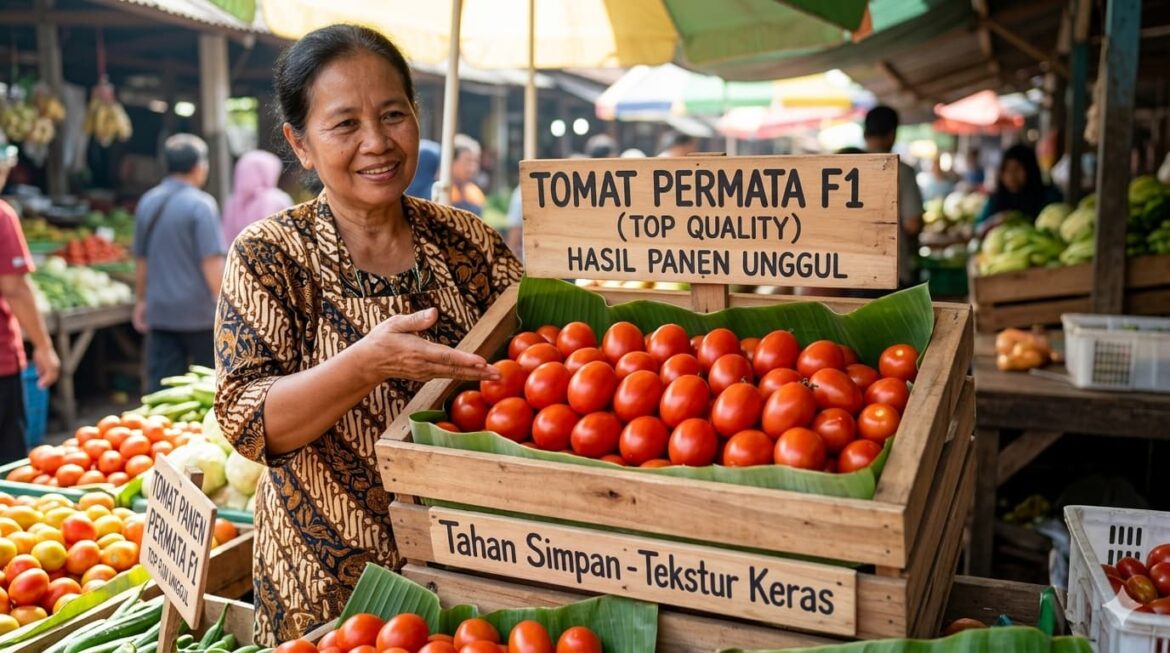 Tomat Permata Jadi Primadona Pembeli di Pasar Sayur
