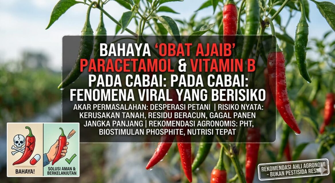 Viral Penggunaan Paracetamol untuk Tanaman Cabai, Pakar Ingatkan Risiko Gagal Panen dan Bahaya Residu