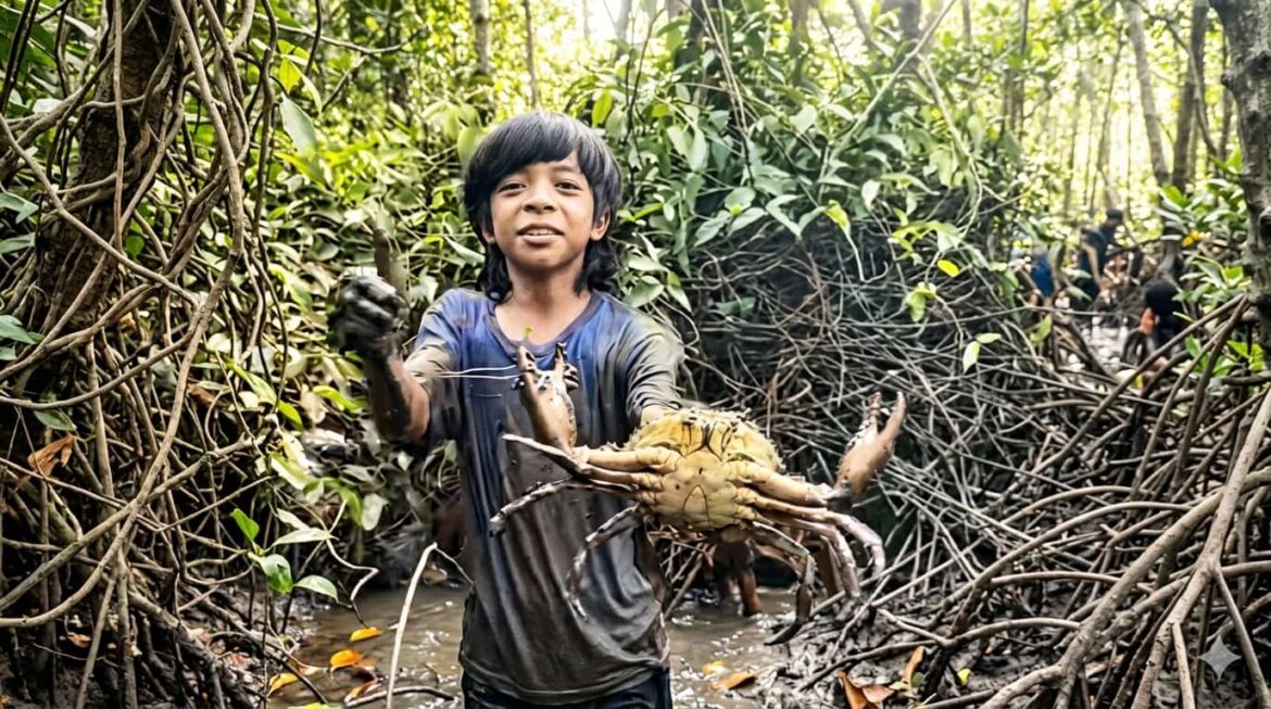 Berburu Kepiting Bakau, Panen Cuan Bermandi Lumpur