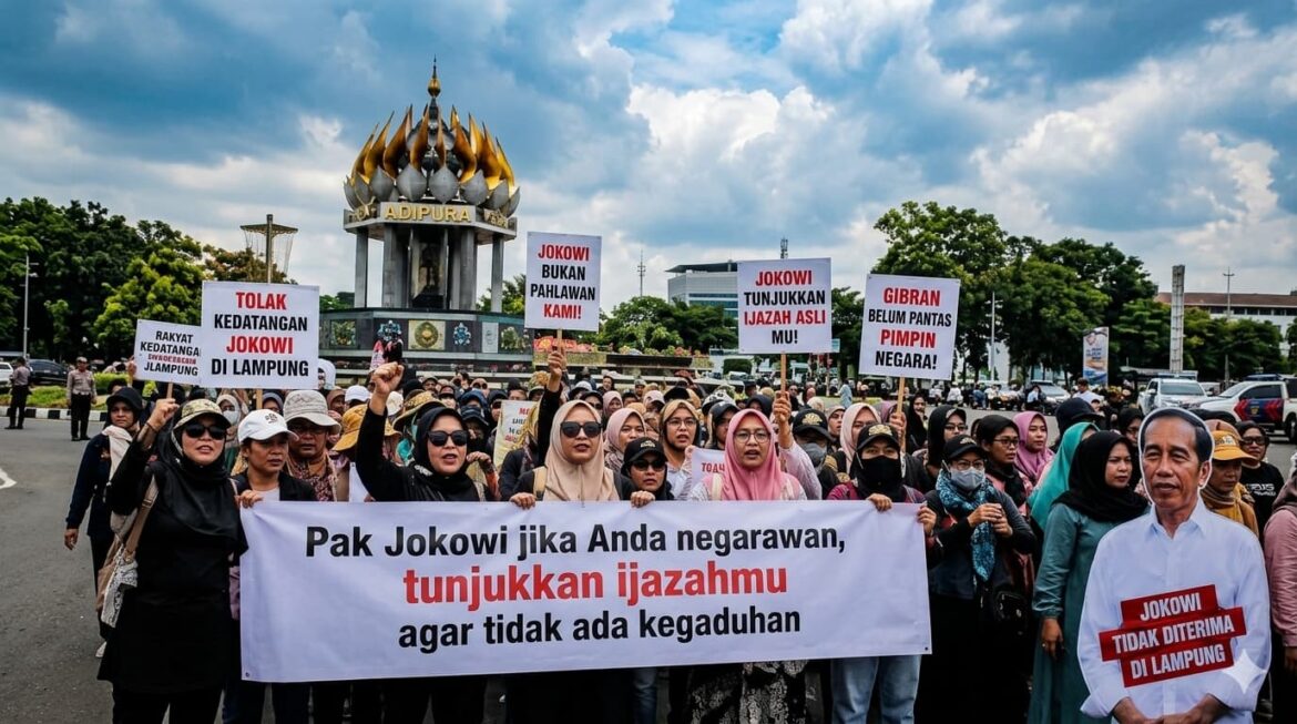 Emak-Emak Lampung Suarakan Penolakan Safari Politik Jokowi