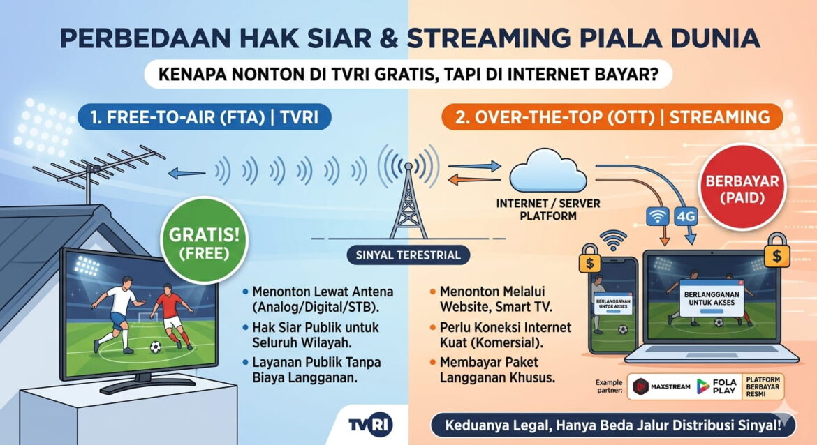 TVRI Beli Hak Siar Piala Dunia, Tapi Streaming Tetap Bayar, Ini Penjelasannya!