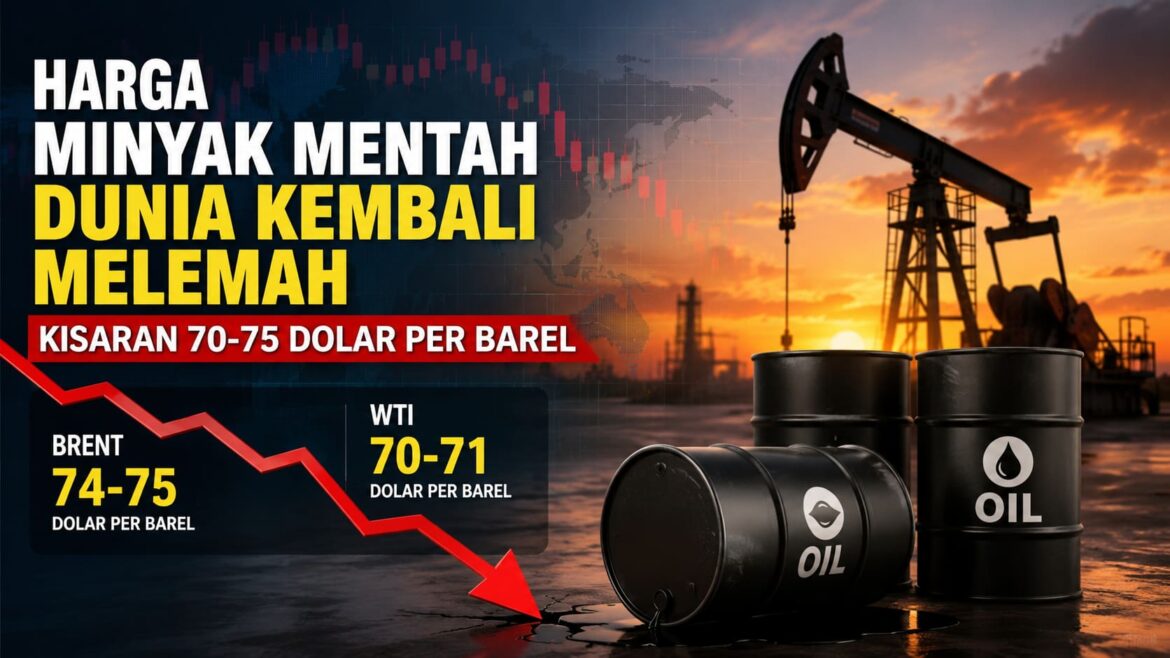 Harga Minyak Mentah Dunia Kembali Melemah, Kisaran 70-75 Dolar Per Barel