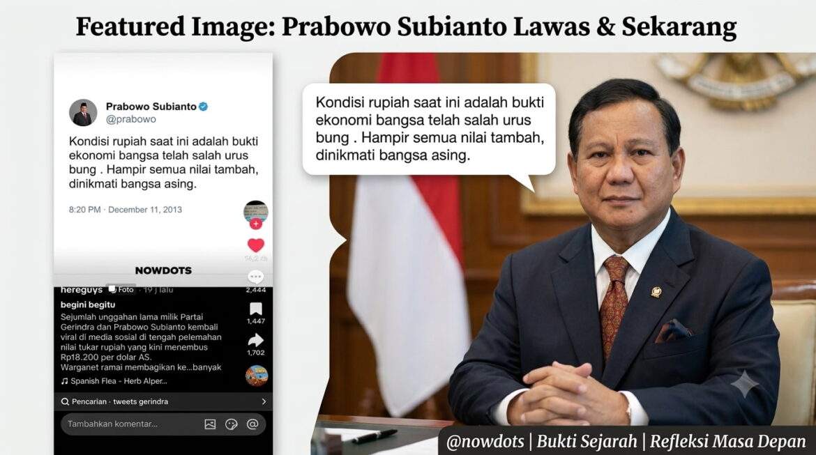 Dulu Prabowo Sebut Rupiah 14 Ribu Pemimpin Gagal, Netizen: Kalau 18 Ribu Disebut Apa?