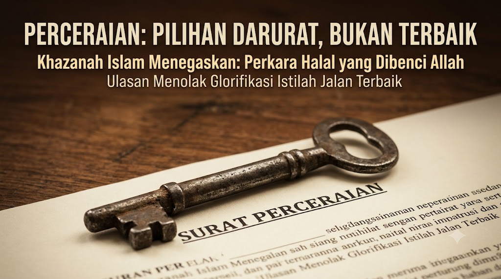 Perceraian Bukan ‘Jalan Terbaik’, Tetapi Pilihan Darurat yang Dibenci