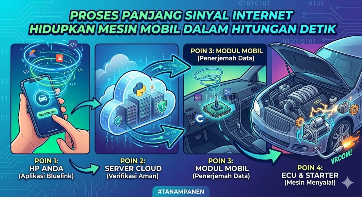 Proses Panjang Sinyal Internet Hidupkan Mesin Mobil Dalam Hitungan Detik