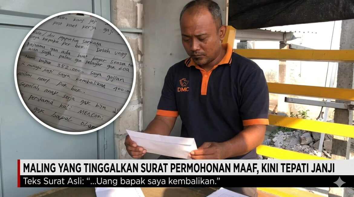 Maling yang Tinggalkan Surat Permohonan Maaf, Kini Tepati Janji