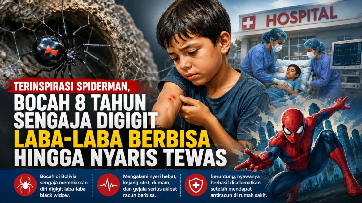 Terinspirasi Spiderman, Bocah Ini Sengaja Digigit Laba-Laba Berbisa Hingga Nyaris Tewas