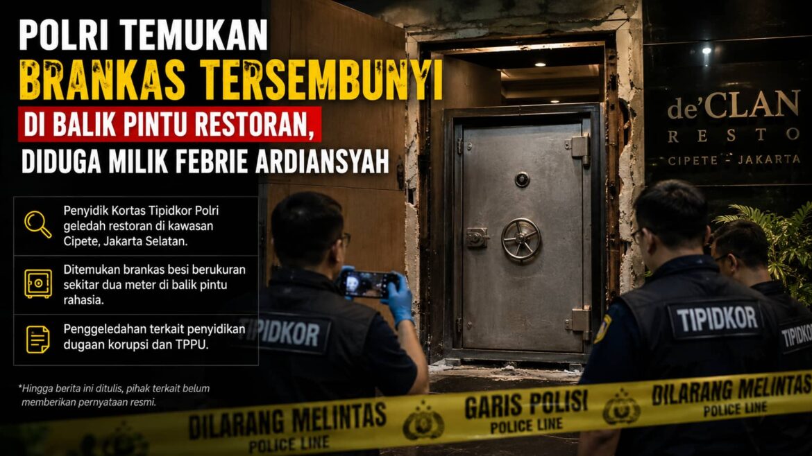 Polri Temukan Brankas Tersembunyi di Balik Pintu Restoran, Diduga Milik Febrie Ardiansyah