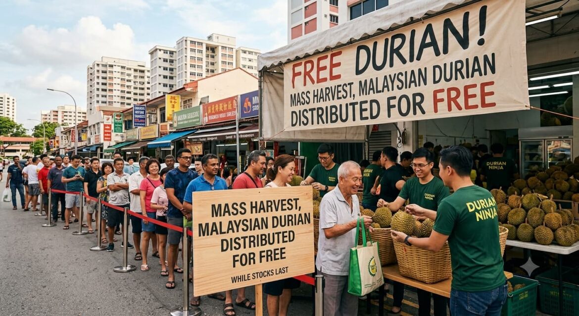 Panen Massal, Durian Malaysia Dibagikan Secara Gratis