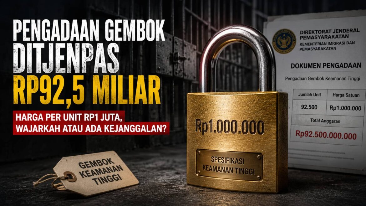 Anggaran Gembok Rp92,5 Miliar di Ditjenpas Jadi Sorotan, Publik Pertanyakan Harga per Unit