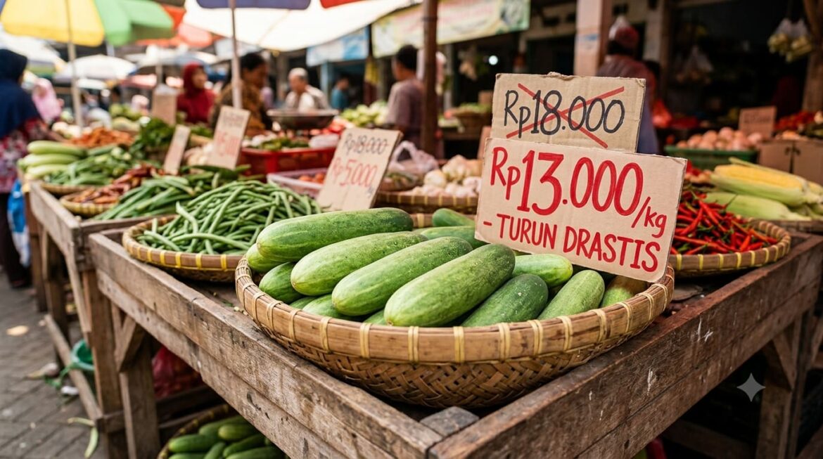 Para Pengecer Mogok Tak Mau Jualan, Harga Timun Turun Drastis