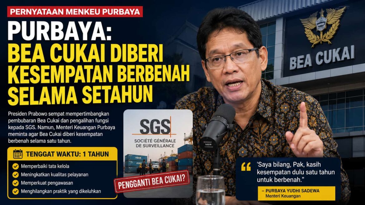 Purbaya: Bea Cukai Diberi Kesempatan Berbenah Selama Setahun