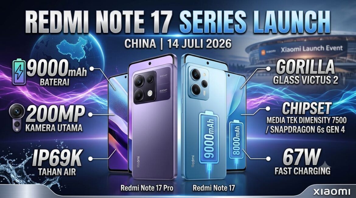 Xiaomi Redmi Note 17 Series Siap Meluncur Pada 14 Juli 2026