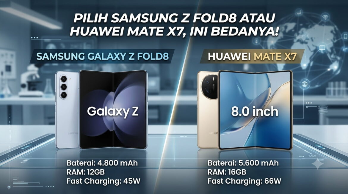 Pilih Samsung Galaxy Z Fold8 atau Huawei Mate X7? Ini Bedanya!
