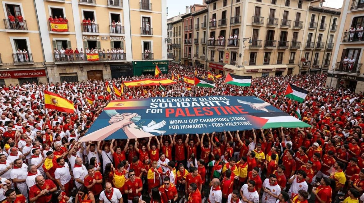 Dukungan Spanyol ke Palestina dan Spanduk Raksasa “Hancurkan Israel”