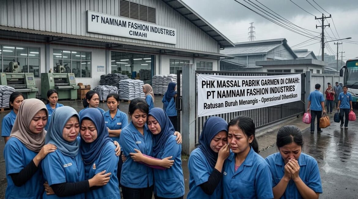 PHK Massal Pabrik Garmen di Cimahi, Ratusan Buruh Menangis