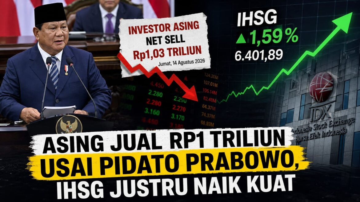 Asing Jual Rp1 Triliun Usai Pidato Prabowo, IHSG Justru Naik Kuat